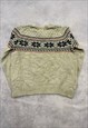 EDDIE BAUER KNITTED JUMPER ABSTRACT PATTERNED KNIT SWEATER