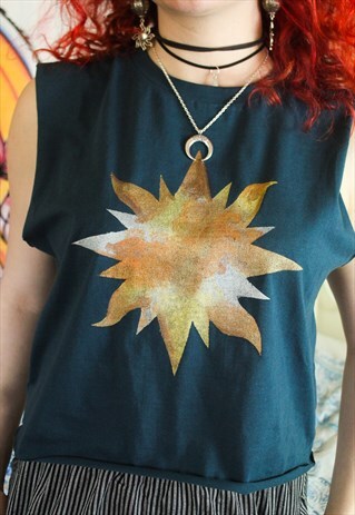 HANDPAINTED FESTIVAL METALLIC SUN VEST