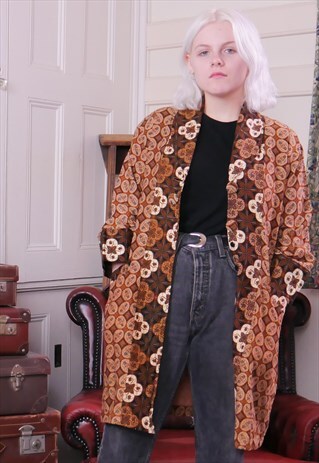 BOHO BATIK ETHNIC PRINT LONG COAT