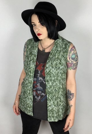 VINTAGE ABSTRACT PRINT BERKERTEX SLEEVELESS BLOUSE SIZE 12