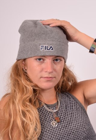 VINTAGE FILA FLEECE HAT GREY