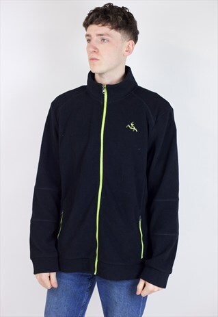 VINTAGE 90S BLACK ZIP-UP FLEECE