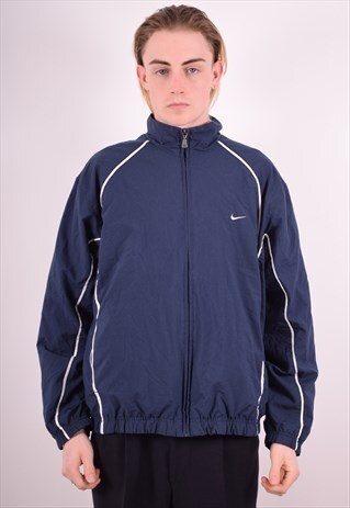 NIKE MENS VINTAGE TRACKSUIT TOP JACKET LARGE BLUE 90S