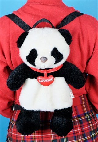 Panda backpack bear bag plushy festival alternative kawaii