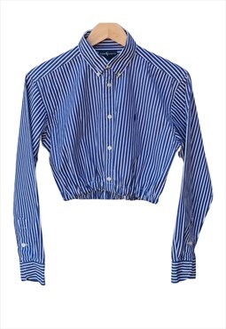 Ralph Lauren REWORKED Elasticated Cropped Long Sleeved Shirt
