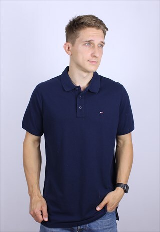 VINTAGE POLO TOMMY HILFIGER MENS LOGO T-SHIRT TOP