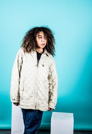 VINTAGE BARBOUR QUILTED COAT IN CREAM