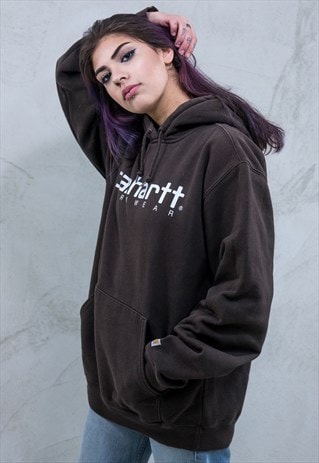 VINTAGE CARHARTT HOODIE BROWN A574