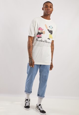 VINTAGE BASEBALL PRINT T-SHIRT