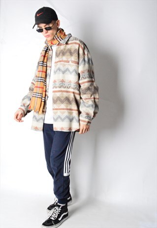 VINTAGE 90S AZTEC WOOL BLEND LONG SLEEVE SHIRT