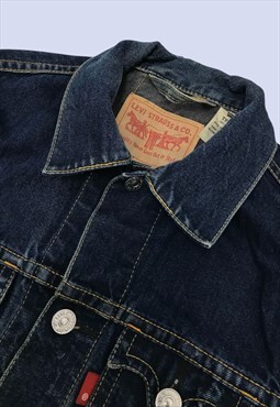 Levi's Mid Wash Blue Cotton Western Cropped Denim Jacket