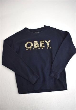 VINTAGE 90S OBEY MIDNIGHT NAVY SWEATSHIRT