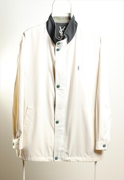 Vintage Classic YSL Logo Jacket White and Green