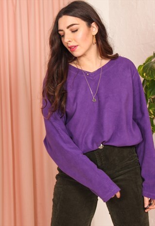 VINTAGE 90S FLEECE SWEATSHIRT IN PURPLE