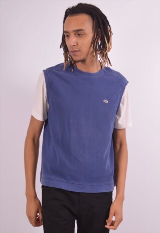 VINTAGE LACOSTE VEST TOP BLUE