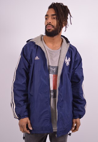 VINTAGE ADIDAS REVERSIBLE NY YANKEES JACKET BLUE