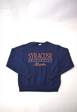 Vintage 90s Port & Co Blue Syracuse Moms Sweatshirt