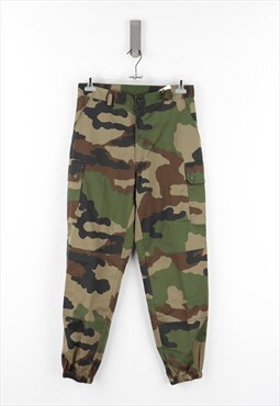 Military Camo Cargo High Waist Trousers in Mimetic - 44
