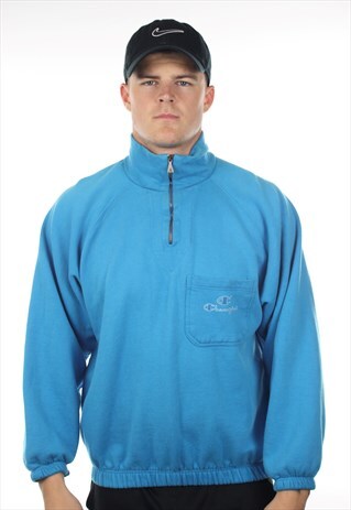 VINTAGE 90S CHAMPION USA 1/4 ZIP SWEATSHIRT JUMPER