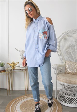 VINTAGE SHIRT ARISTOCATS PRINTED FRONT POCKET
