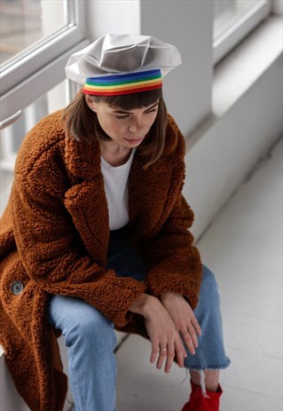 RAINBOW RAINCOAT FABRIC BERET HAT