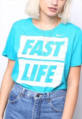 VINTAGE 90S NIKE TURQUOISE TOP T-SHIRT