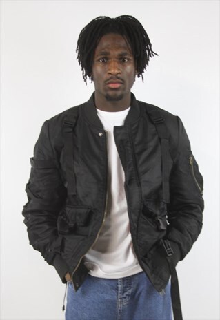 VINTAGE BLACK BOMBER JACKET