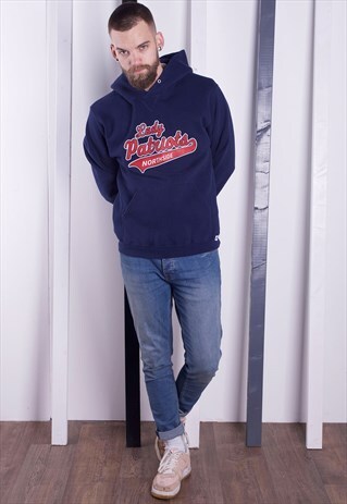 VINTAGE 90S GREY USA SPORTS HOODIE/HOODED SWEATSHIRT. UNISEX