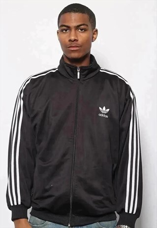 VINTAGE ADIDAS LOGO TRACK JACKET BLACK