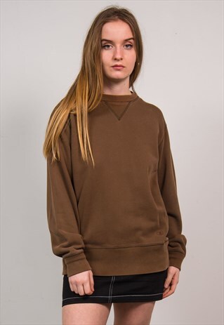 CHAMPION SWEATSHIRT BROWN CREW NECK