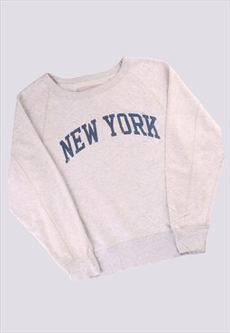 Vintage   Sweatshirt Grey XSmall New York Crewneck College