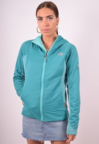 THE NORTH FACE WOMENS VINTAGE HOODIE JACKET SMALL GREEN 90S