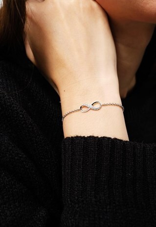 INFINITY STONE CHAIN STERLING SILVER BRACELET