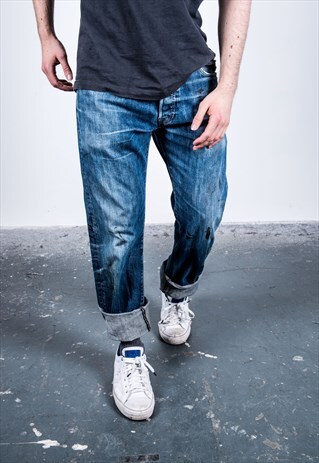VINTAGE BLUE LEVI'S 501 PAINT JEANS