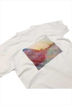 Claude Monet Haystack T-Shirt Vintage Art Sunset