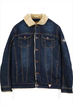 Vintage 90's Original Riveted Denim Jacket Sherpa Button Up