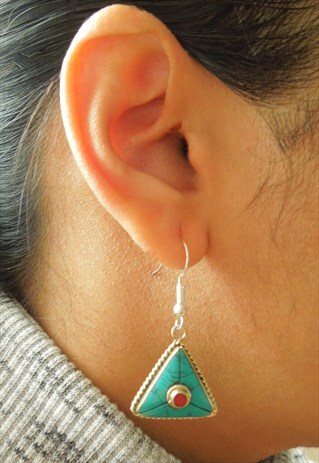 ANTIQUE LOOK TURQUOISE EARRINGS
