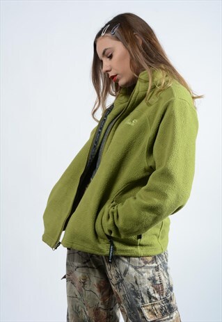 VINTAGE JACK WOLFSKIN FLEECE IN GREEN WITH LOGO