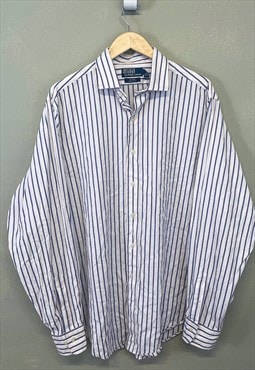 Vintage Ralph Lauren Shirt Striped White / Blue / Pink