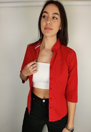VINTAGE TOMMY HILFIGER THREE QUARTER SLEEVES IN RED