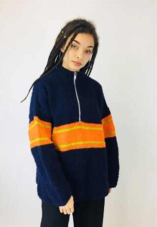 VINTAGE CHUNKY COLOURFUL KNIT JUMPER