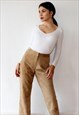 90S VINTAGE SUEDE PANTS STRAIGHT LEATHER TROUSERS TAN