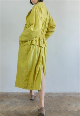 80s Yellow-green trench-coat