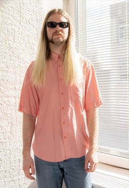 Vintage 80's Pink Patterned Short Sleeved Shirt