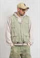 Vintage utility cargo vest sleeveless top men size L