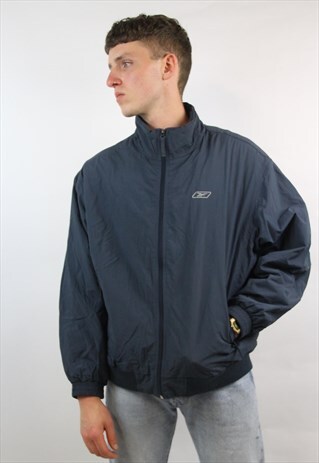 VINTAGE REEBOK NAVY FLEECE-LINED JACKET