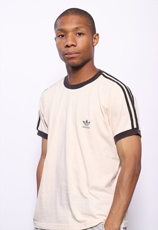 VINTAGE ADIDAS LOGO T-SHIRT CREAM
