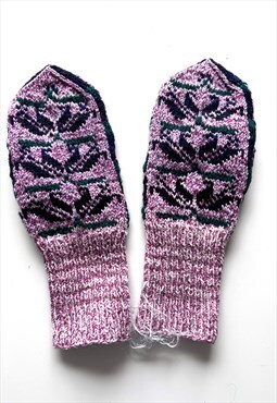 Recycled Tulip Knit Mittens / Gloves