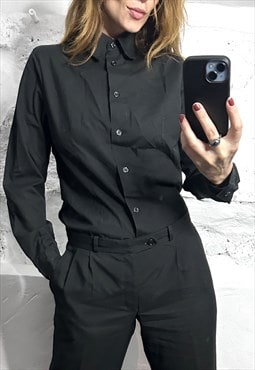 Black Minimalist Ladies Shirt / Top