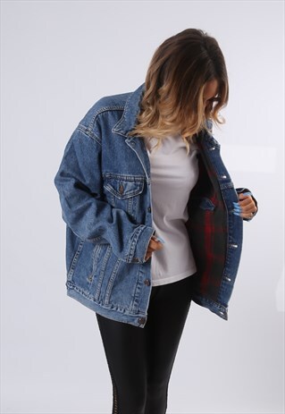 LEVIS DENIM JACKET LINED OVERSIZED FITTED UK 18 (54R)